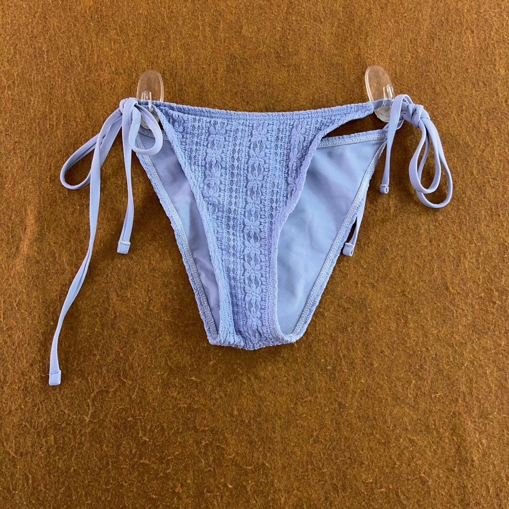 Zaful Womens Small Blue Lace Side Tie Bikini Bottom New